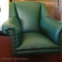Leather armchair upholstery finished